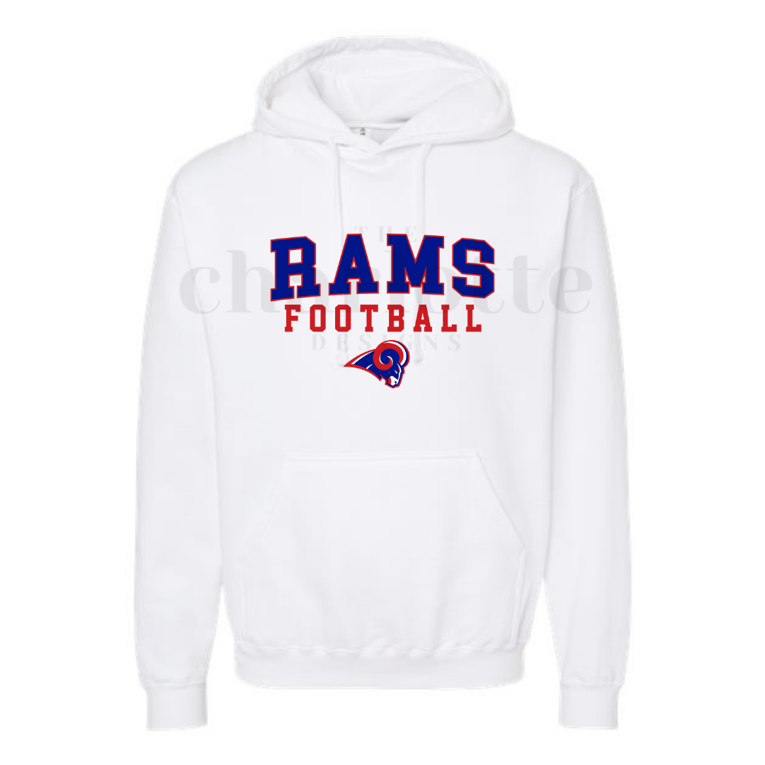 Youth Rams Varsity Hoodie Options